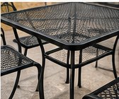 Black coated metal furniture